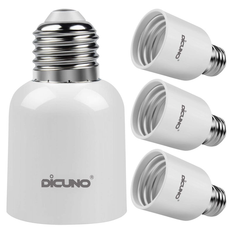 DiCUNO محول مقبس DiCUNO E26 إلى E39، محول قاعدة مصباح E26 إلى E39، أقصى قدرة 300 واط، مقاوم للحرارة حتى 165 درجة مئوية، عبوة من 4 - Image 1